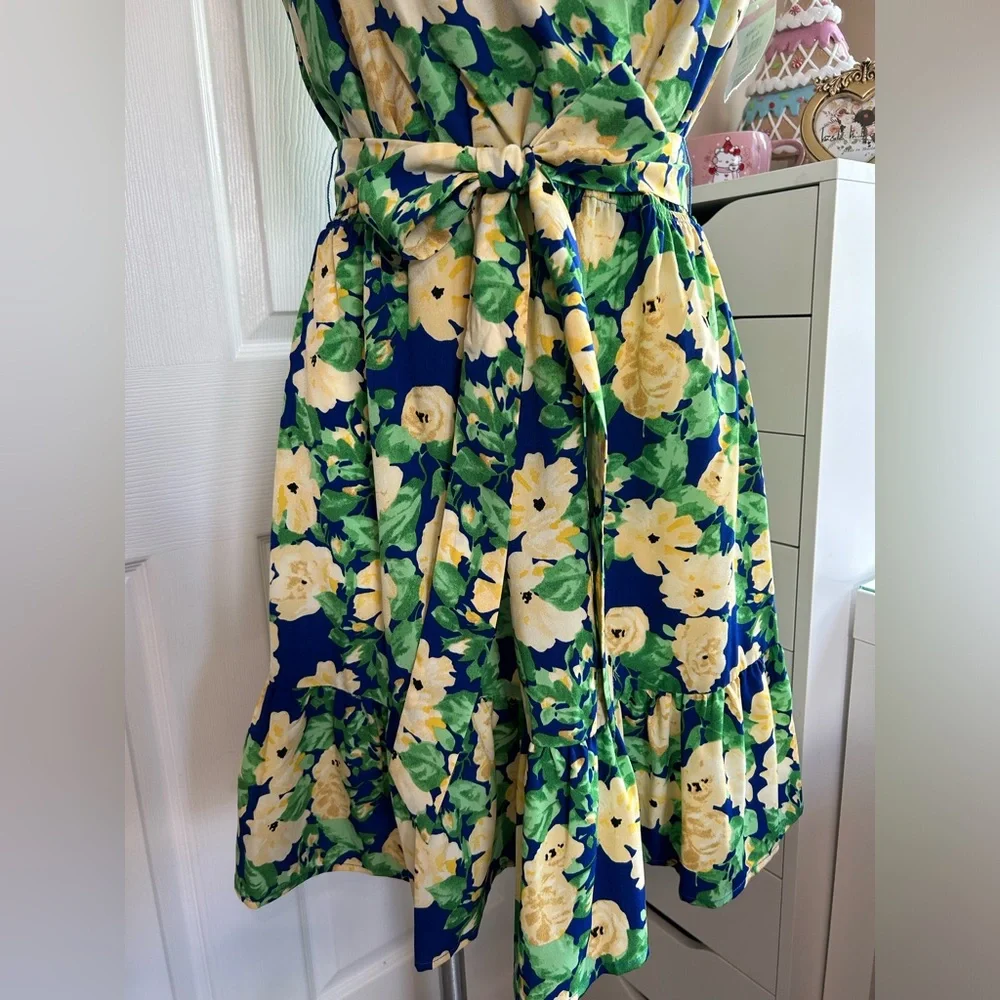 Sam Edelman Blue and Yellow Floral Dress - Picture 7 of 11